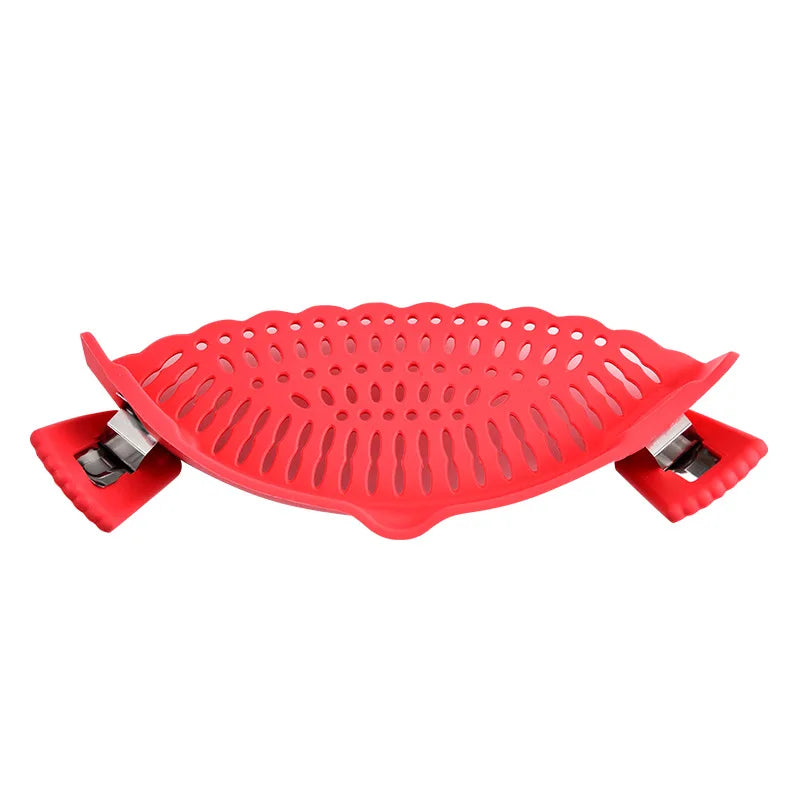 FlexiSieb Topf-Abgießhilfe | Silikon mit Edelstahl-Clips | BPA-frei & Kompakt | 22,5 cm
