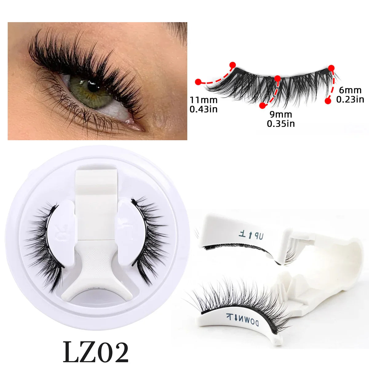 LuxeLash Magnetic Eyelashes | Wiederverwendbar | 1 Paar mit Magnetischer Pinzette | Handgemacht & Natürlich