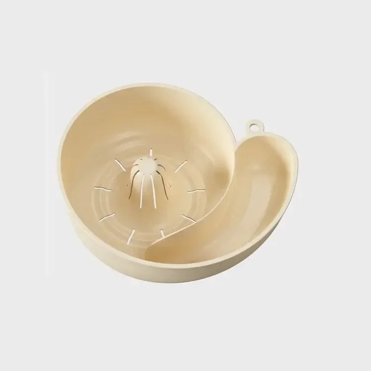 2-in-1 Schneckenstil Obstkorb | Abtropfkorb und Saftpresse | Küchenhilfe aus lebensmittelechtem Kunststoff