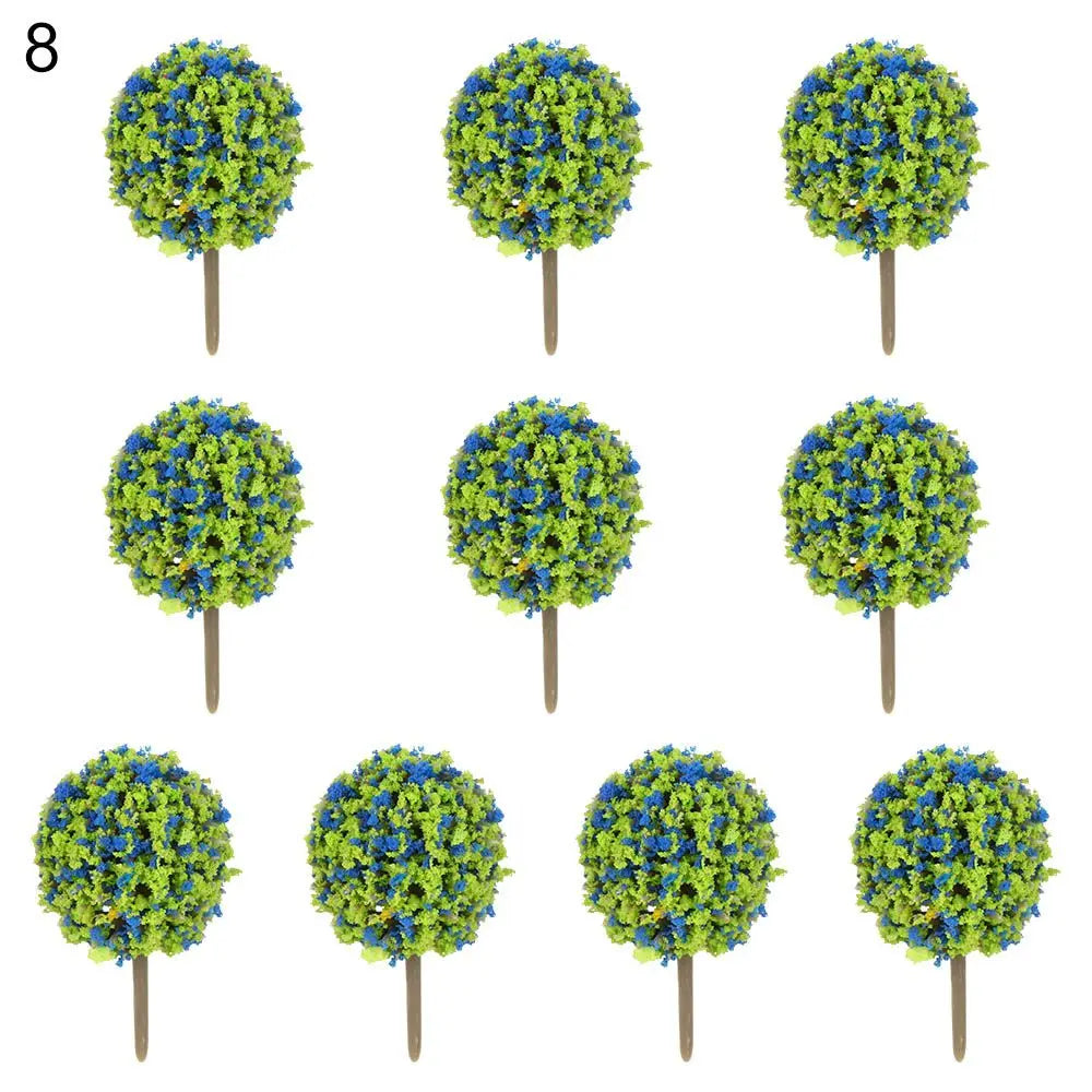 Floranimo Mini Bäume | 10er Set | Bunt & Realistisch | Für Modelle & Dioramen | Flexible Deko-Idee