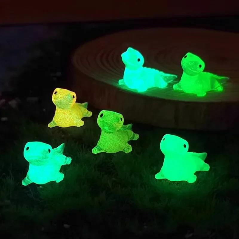 Glowtiny Mini Echsen Set | Leuchtet im Dunkeln | Für Feengärten & Terrarien | Wetterfestes Resin