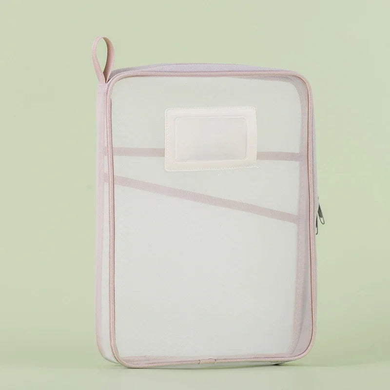 Docura | A4 Dokumententasche mit Reißverschluss | Transparent & Doppellagig | Nylon-Netz Organizer