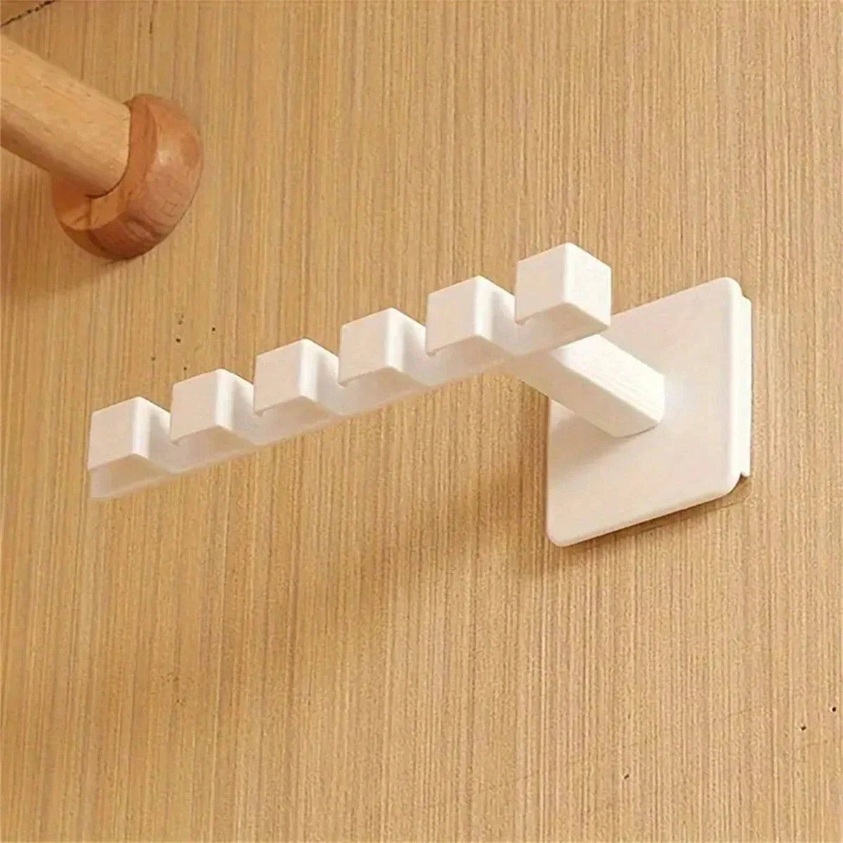 OrganizeIt | L-förmiger Wandhalter | Selbstklebend | 6 Haken für Hüte, Jacken & Accessoires