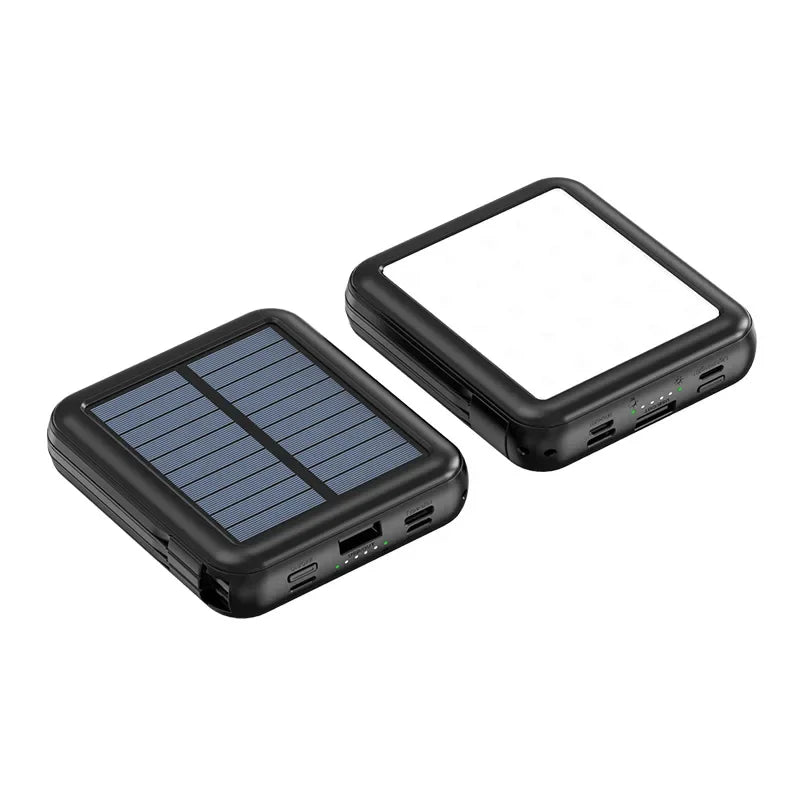 SolarPowerGo | Mini Solar Powerbank | 5000mAh-20000mAh | Schnellladen & LED-Licht