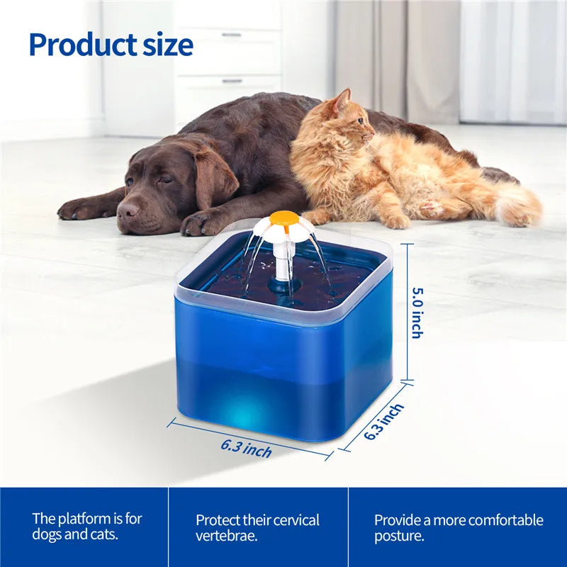 FlowPaws Intelligenter Trinkbrunnen | 4-fach Filtersystem | LED & App-Steuerung | 3 Wasserfluss-Modi | Für Katzen & Kleine Hunde