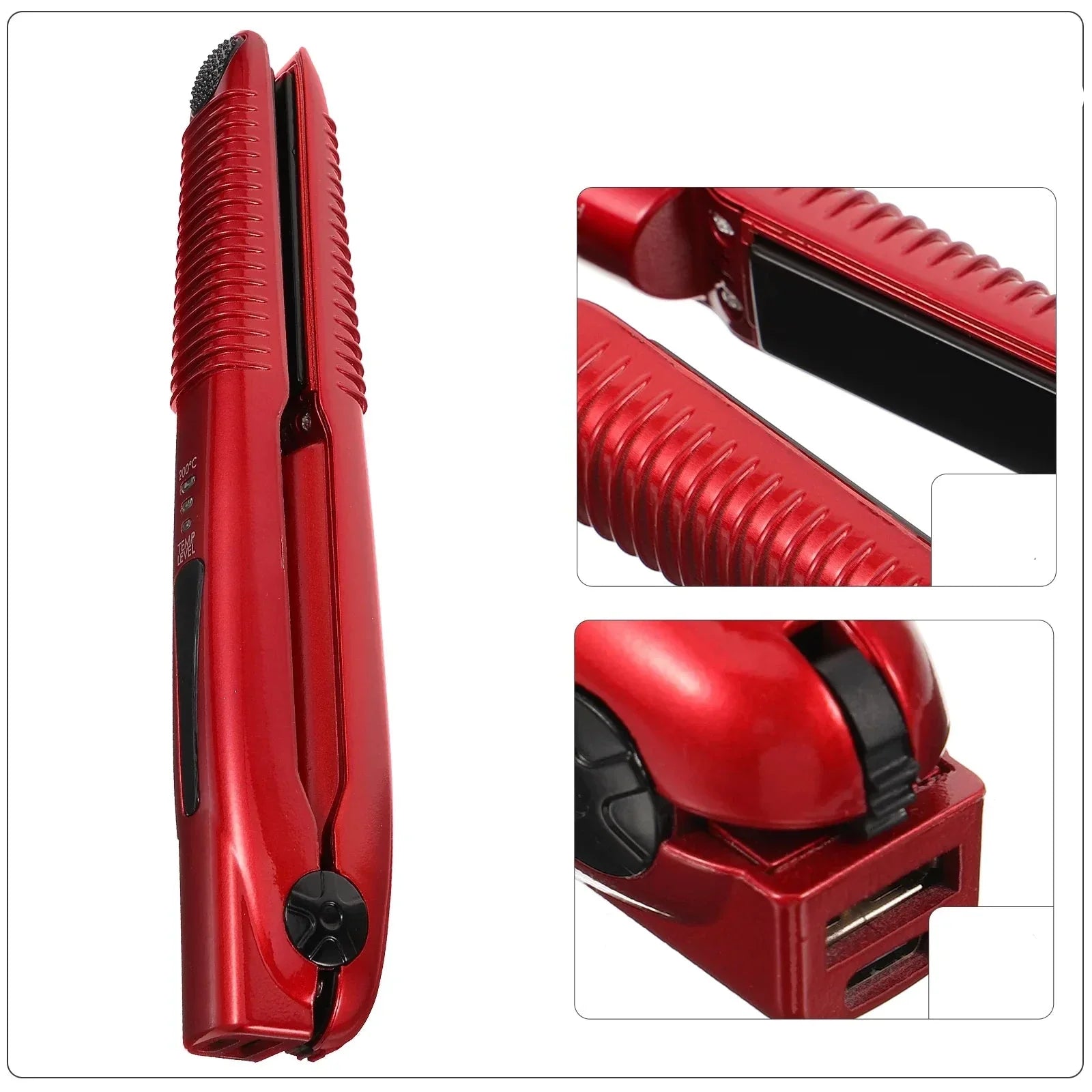 Glissory Hairstyler | Kabellos & Kompakt | 3 Temperaturstufen | Für Glätten, Locken & Auffrischen unterwegs