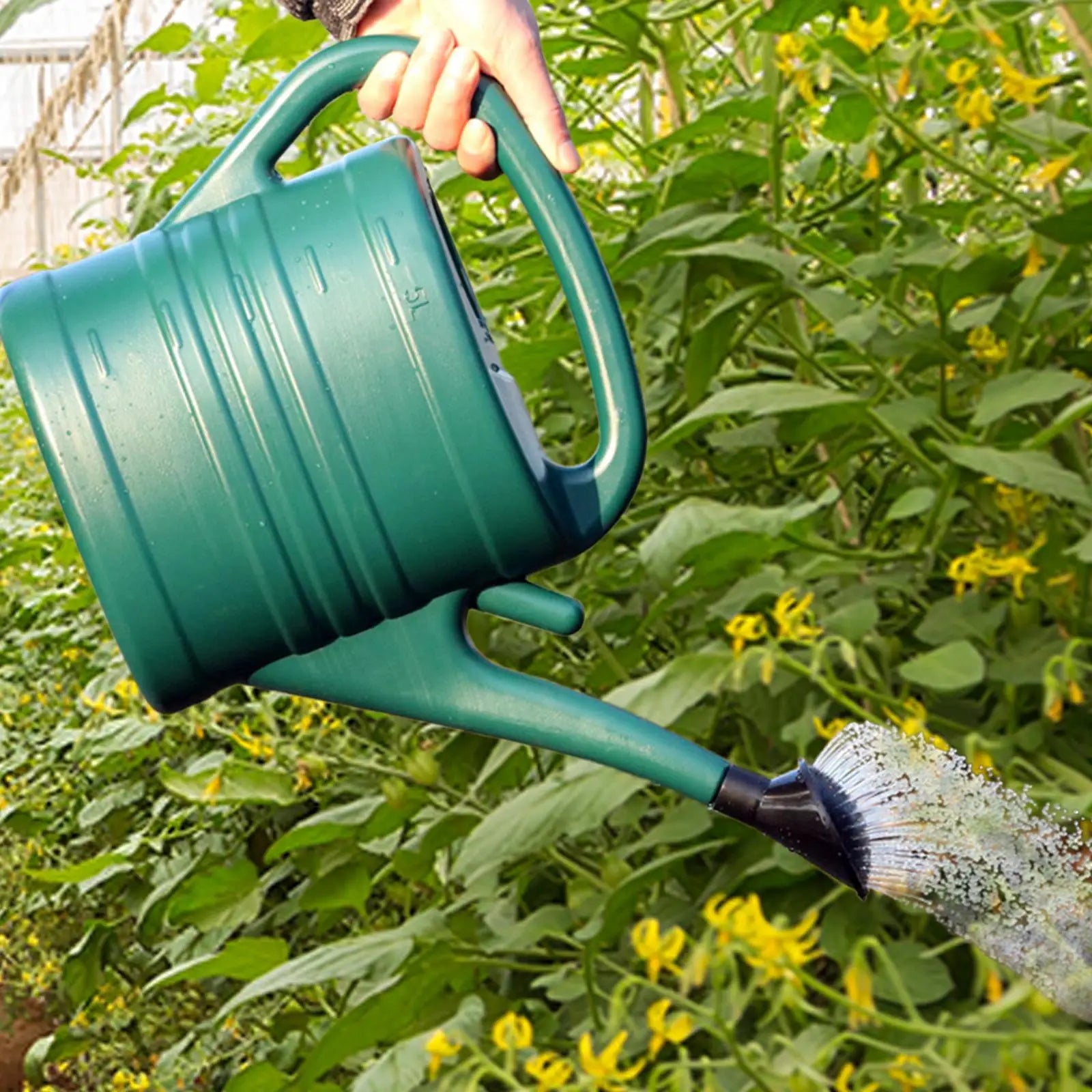 EasyFlow Gießkanne 5L | Leicht & Stabil | Abnehmbarer Brausekopf | Für Garten & Zimmerpflanzen