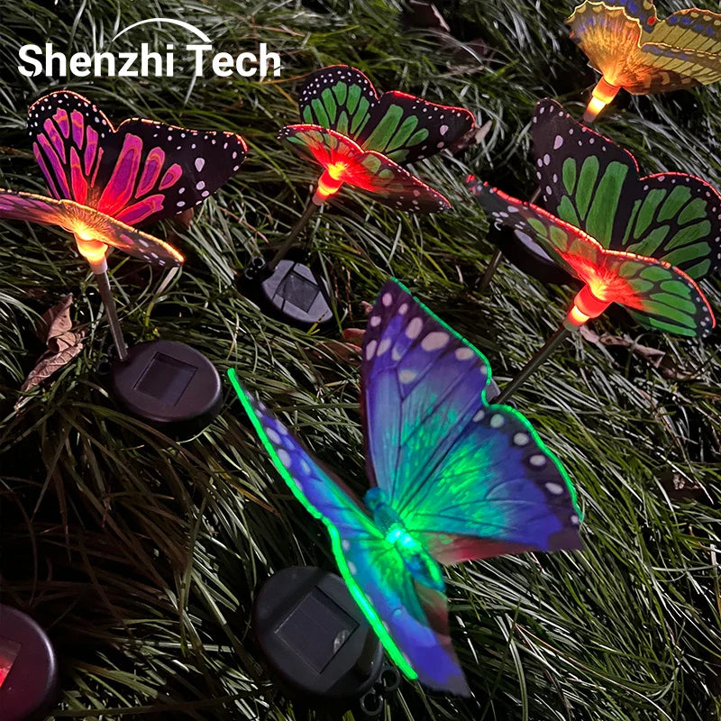 ButterflyGlow Solarlichter | Farbige LEDs | Schmetterlingsdesign für Garten & Deko