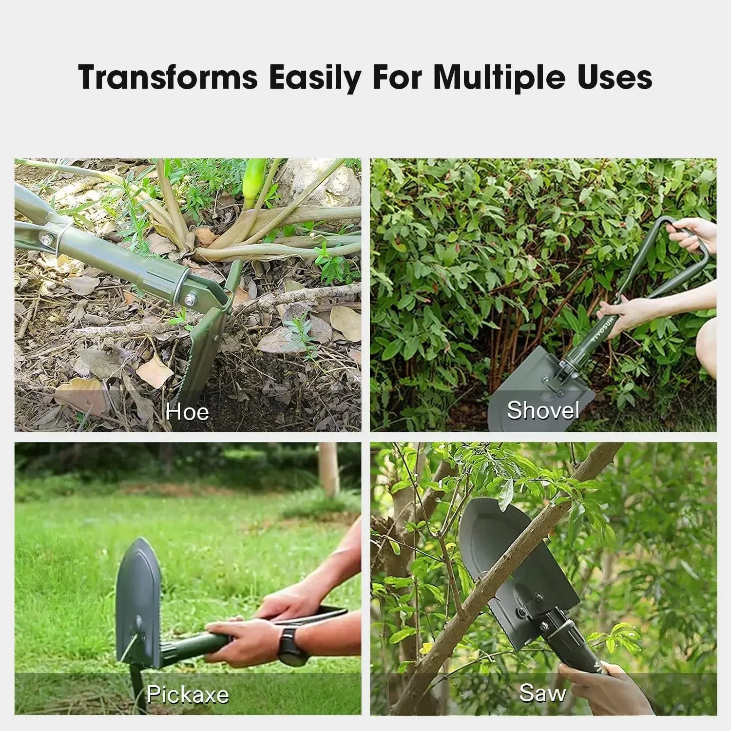 TrekXplore MultiTool | 4-in-1 Outdoor-Schaufel | Robustes Design für jedes Abenteuer