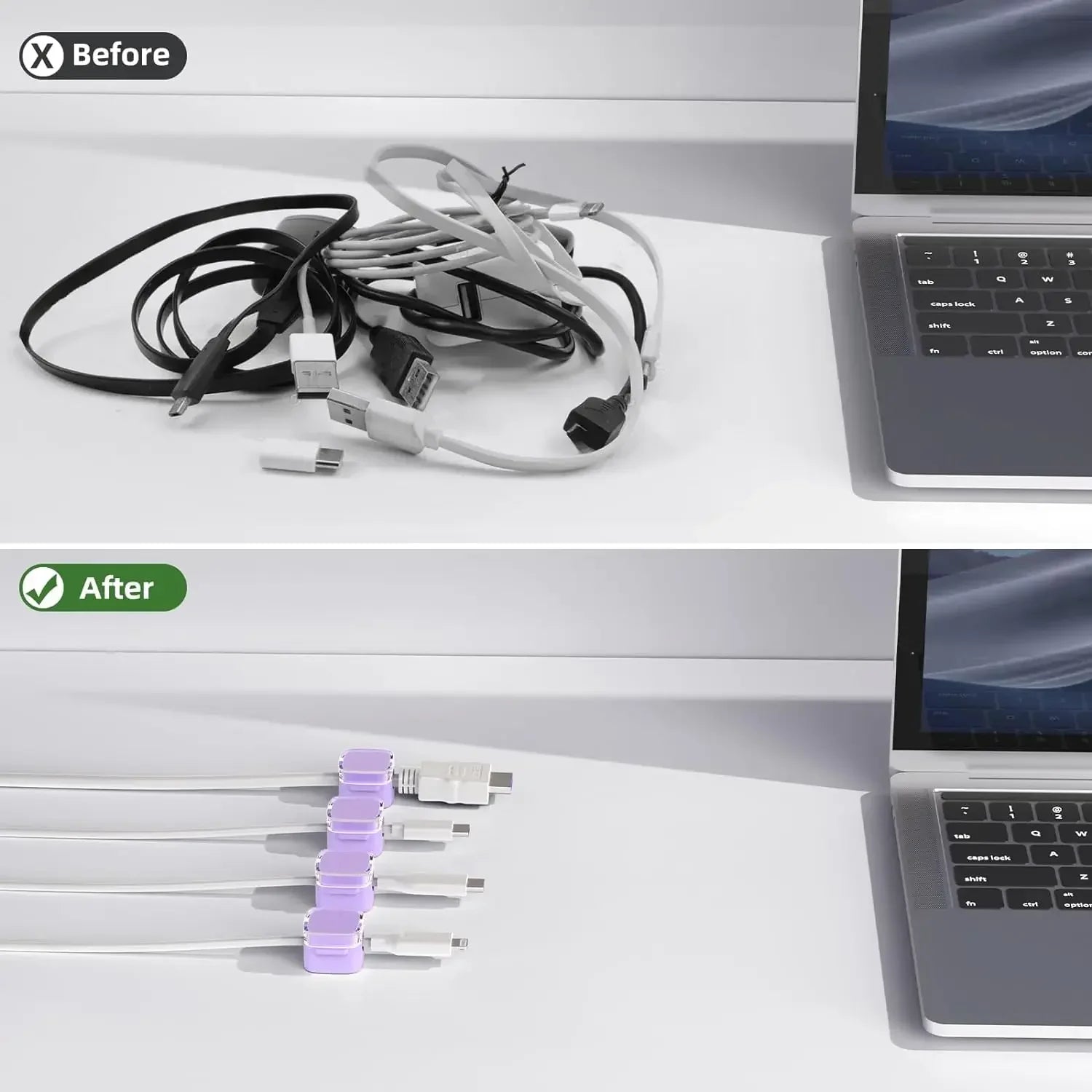 CableMate Kabelorganizer | Magnetisch | Selbstklebend | Schwarz