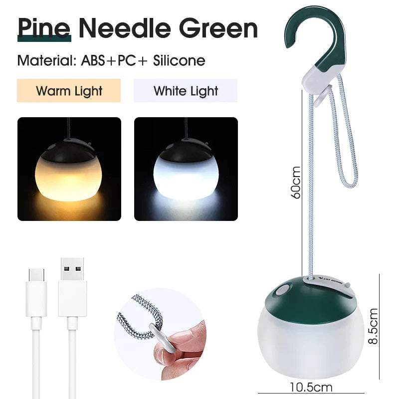 CampGlow | USB Zeltlampe | Leicht & Kompakt | Wetterfest & Wiederaufladbar | Für Outdoor & Notfälle