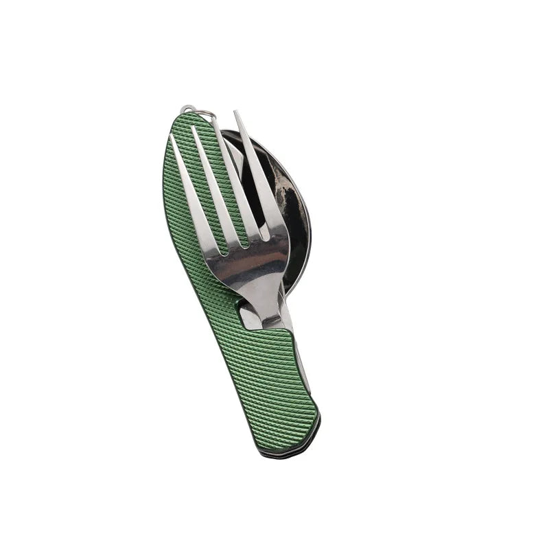 TrailTool 3-in-1 Besteck | Klappbar & Robust | Edelstahl mit Griff | Für Camping & Outdoor
