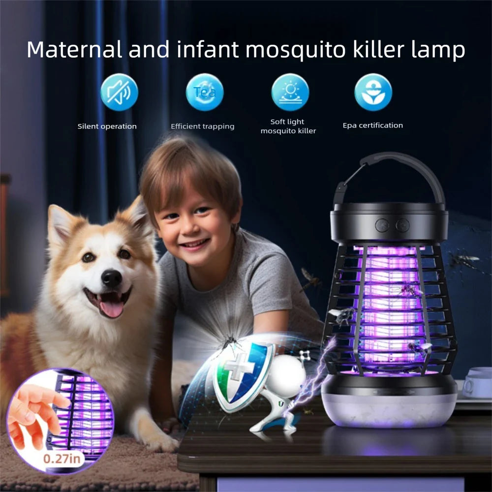 Zappix Mückenlampe Pro | Insektenvernichter & LED Licht | Wiederaufladbar & Sicher | Für Camping, Garten & Balkon
