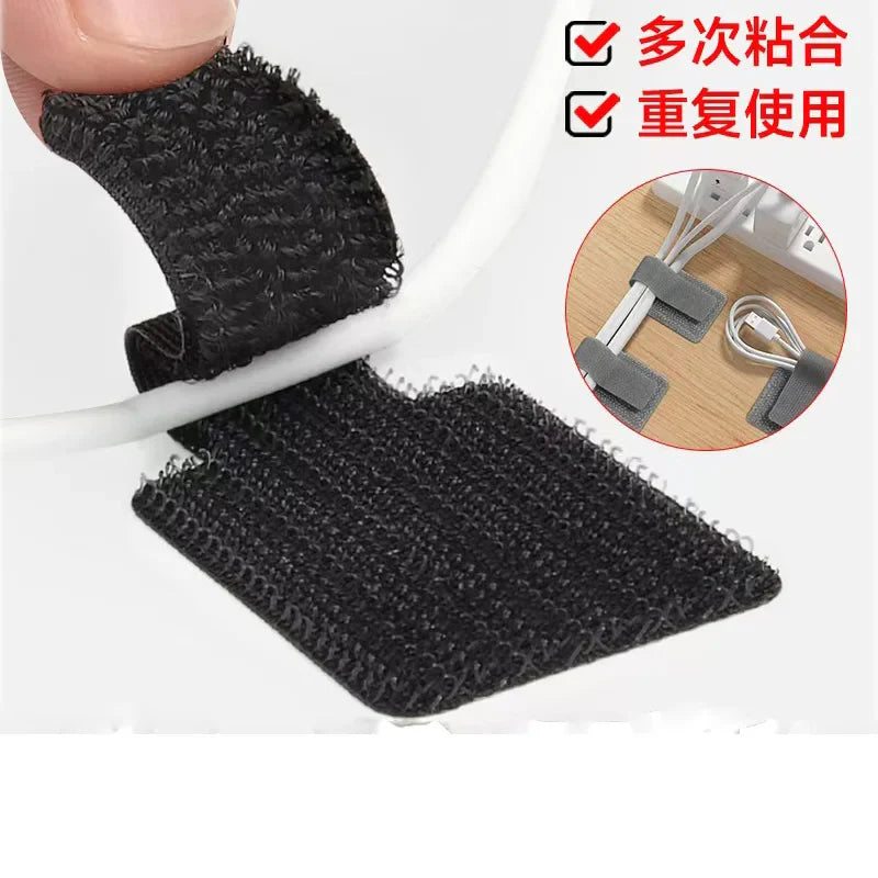 CableFix | Klett Kabelbinder Set | Selbstklebend & Wiederverwendbar | Für Büro Haushalt