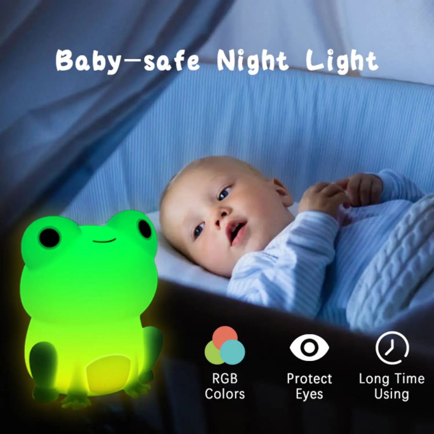 Froggle Nachtlicht | Touchsteuerung & Timer | BPA-frei & Multifunktional