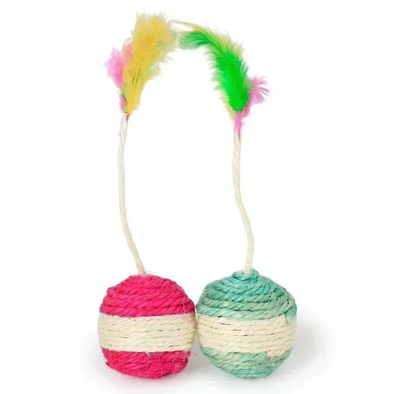 PawSisal | Kratz- & Spielball für Katzen | Natürliches Sisal, Robust & Farbvarianten | Für Krallenpflege & Aktivbeschäftigung