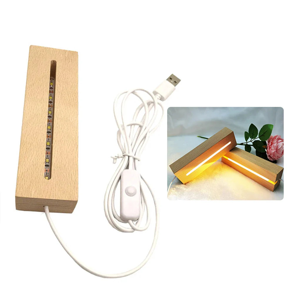 LumiBase LED-Holzsockel | Mehrfarbig & Dimmbar | USB-betrieben | Dekorativ & Flexibel