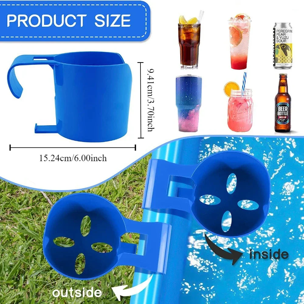AquaGrip Getränkehalter | Flexibel & Stabil | Clip-on Poolablage | Für Dosen & Gadgets