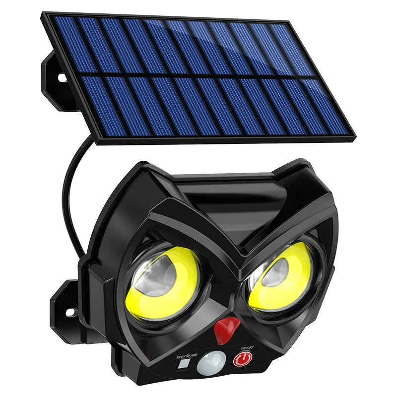 OwlBright Solarleuchte | 3 Lichtmodi | Mit Bewegungssensor | Dekorative Eulenform