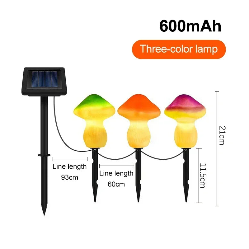 GlowShroom | 3er-Set Solar-Pilzleuchten | Warmweißes LED-Licht | Für Garten, Terrasse & Hochzeiten