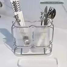DryTwin | Besteckbehälter mit Doppelkammer | Wand- & Standmontage | Abnehmbar & hygienisch belüftet