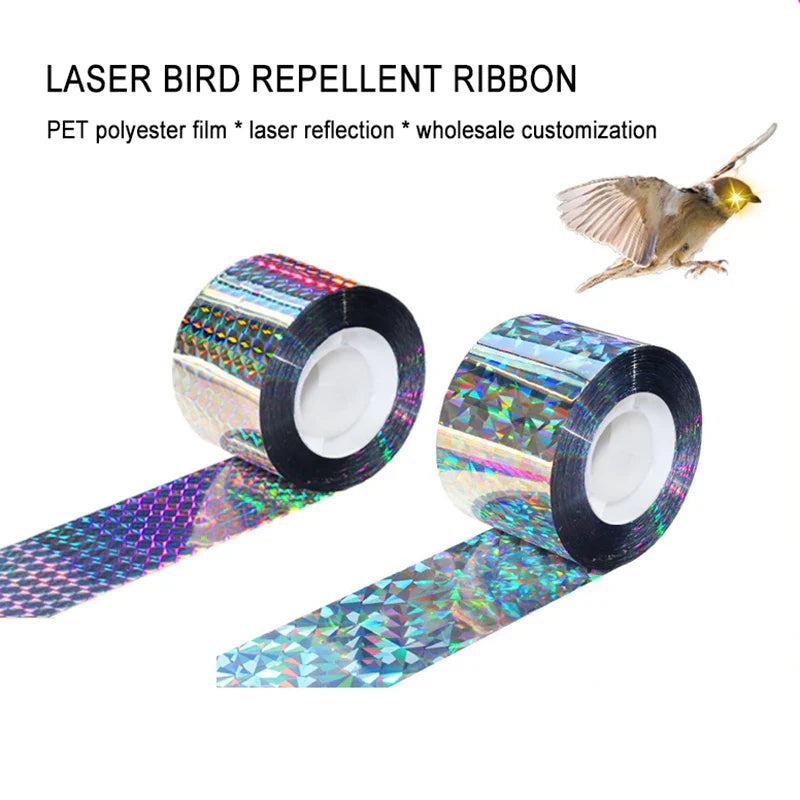 VegaShield Vogelschutzband | Reflektierendes PET-Band | Wetterfest und Langlebig | 80m Länge
