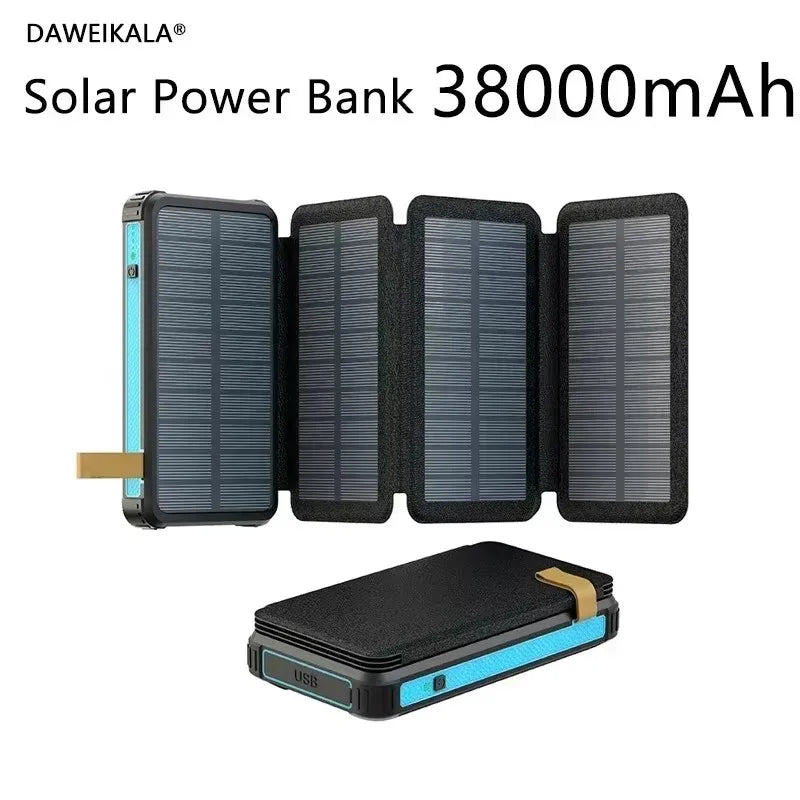 PowerPack Solar | Faltbare Powerbank mit Solarpanel | USB-Ausgang | Wasserdicht & Outdoor geeignet