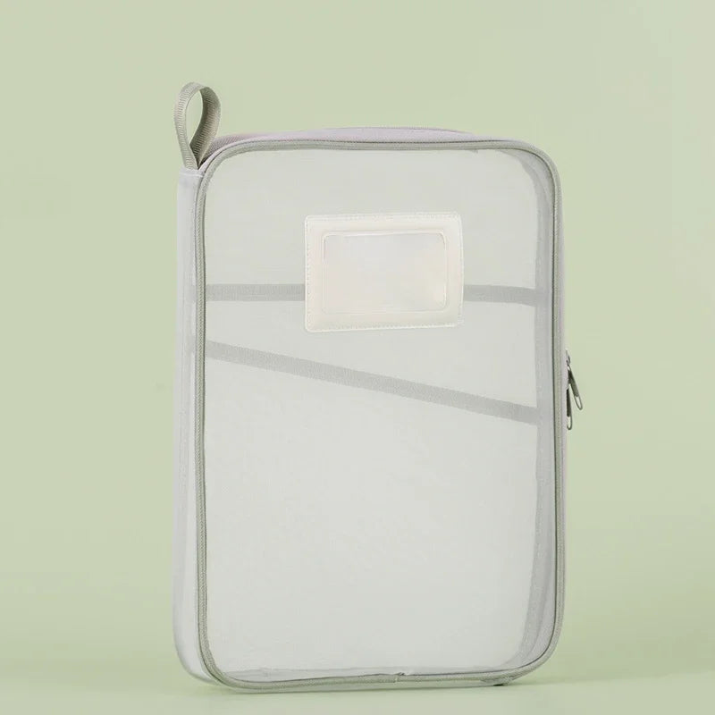 Docura | A4 Dokumententasche mit Reißverschluss | Transparent & Doppellagig | Nylon-Netz Organizer