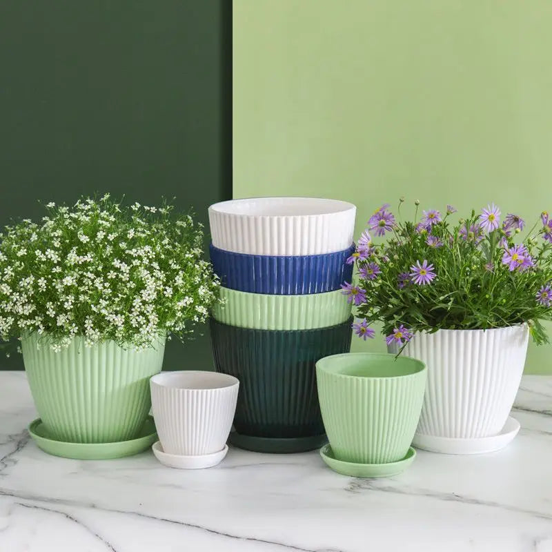 Florava Blumentopf | Bruchsicher & Modern | Für Innen & Außen | Atmungsaktives Design