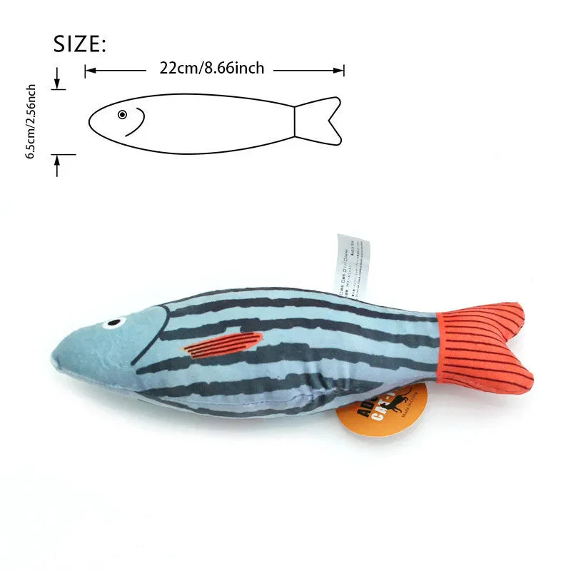 PlayFish | Interaktives Katzenspielzeug | 3D-Fischdesign | Mit Katzenminze | Weiches Plüschmaterial