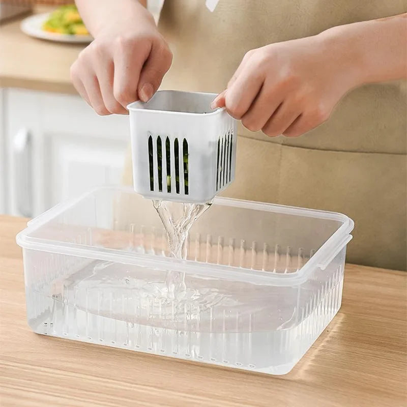 FreshKeeper | Frischhaltebox für Kühlschrank | Mit Feuchtigkeitskontrolle & Herausnehmbaren Fächern