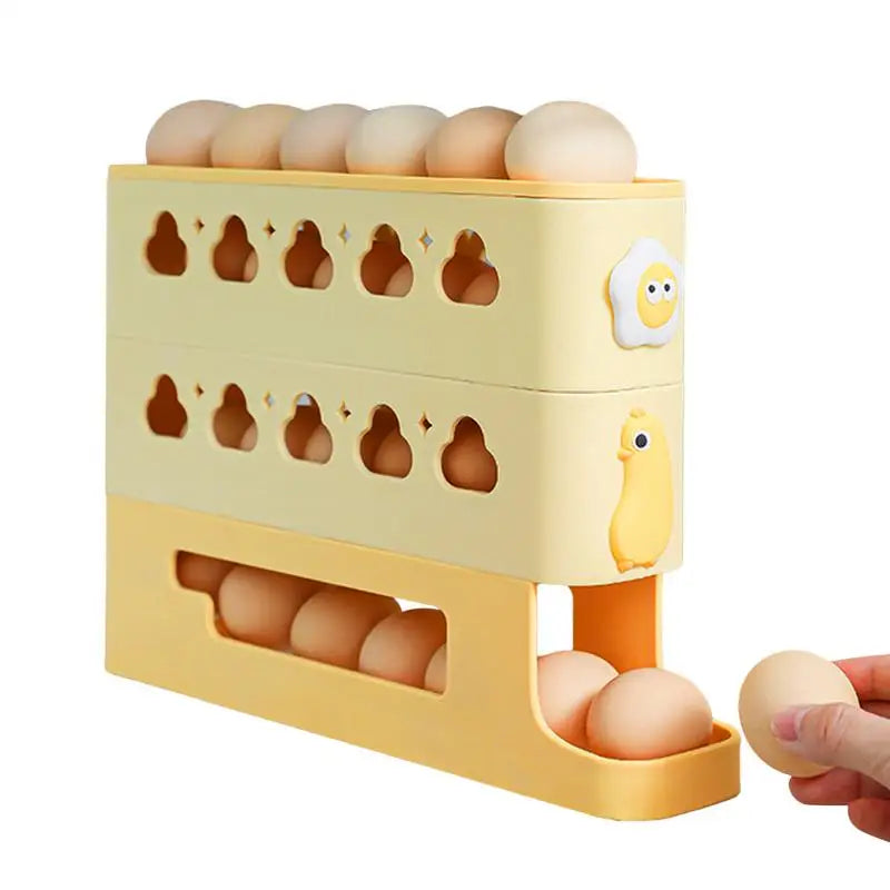 FridgeMate | Eier-Organizer | Automatisches Nachrutschen & Stoßschutz | Für Kühlschrank & Küche