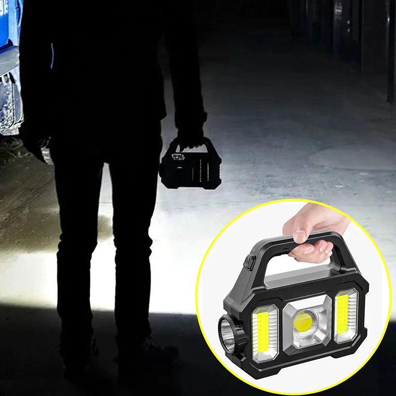 LumaPower Pro 2205 | Multifunktionale LED-Lampe | Solar & USB Ladeoption