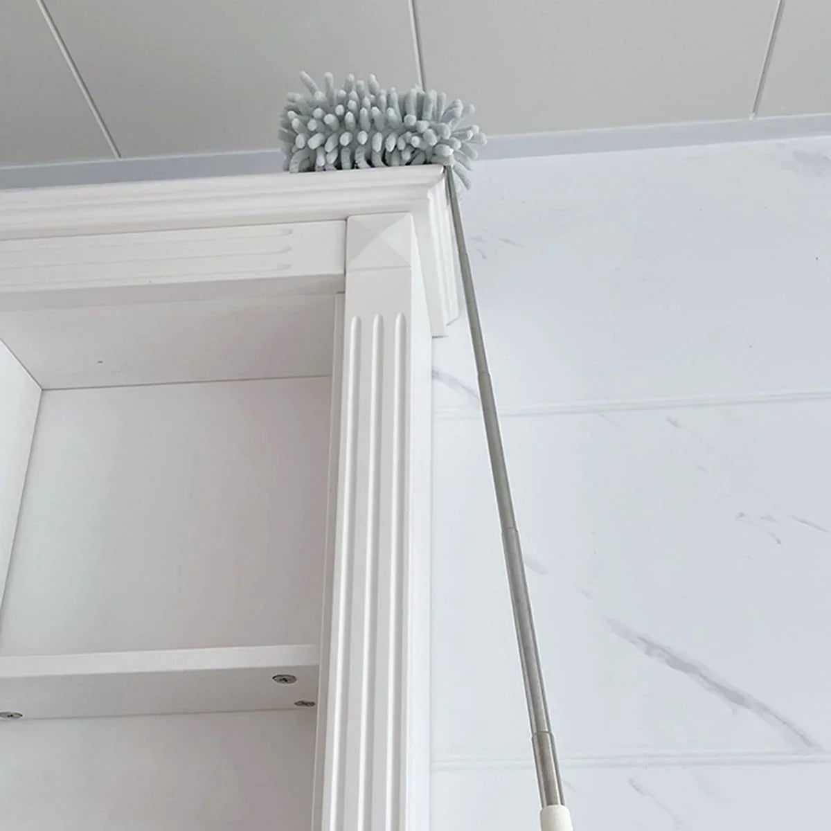 DustPro | Teleskop Staubwedel | Verlängerbar bis 80cm | Mit Chenille-Mikrofaser