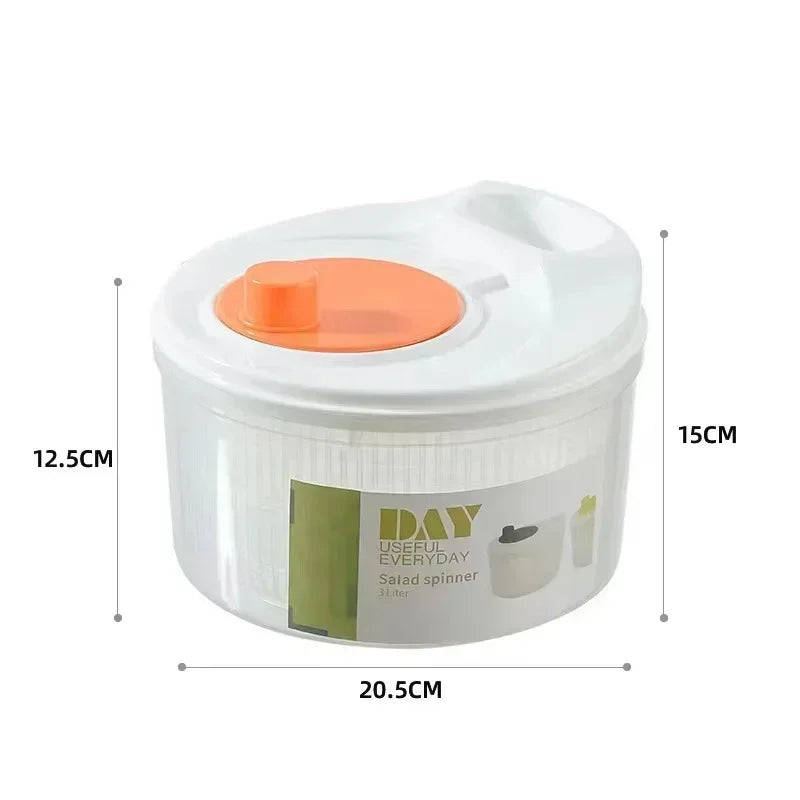LeafPro DrySpin | Salatschleuder mit Drehmechanik | BPA-frei & rutschfest | Integriertes Sieb & Servierschüssel | Für Salat, Kräuter & Beeren