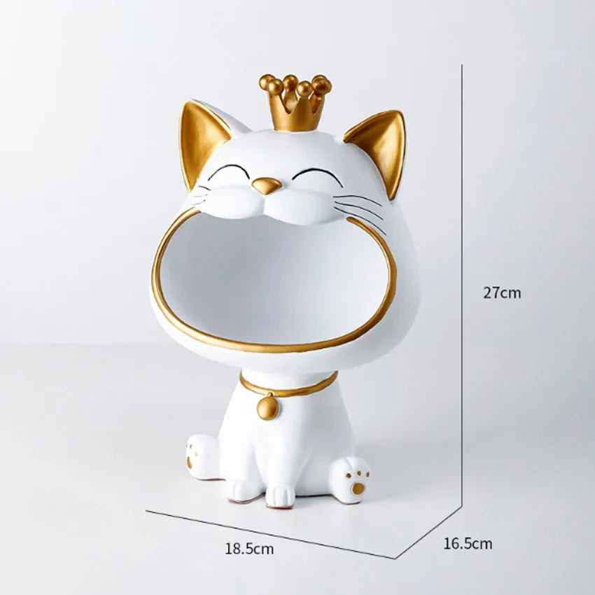 DecoMiau | Katzenfigur mit Aufbewahrung | Robust, dekorativ & vielseitig | Für Wohnzimmer, Büro & Geschenkideen