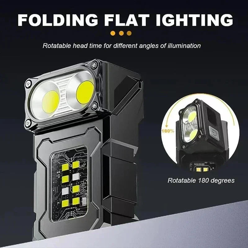 FlashBeam Mini-Taschenlampe | Superhelles COB-LED Licht | Magnetisch & Powerbank
