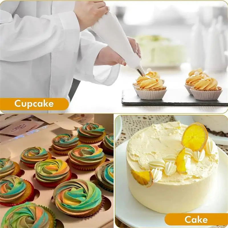 Dekoviva Spritztüllen Set | Für Torten & Cupcakes | Edelstahl & Silikon | Wiederverwendbar