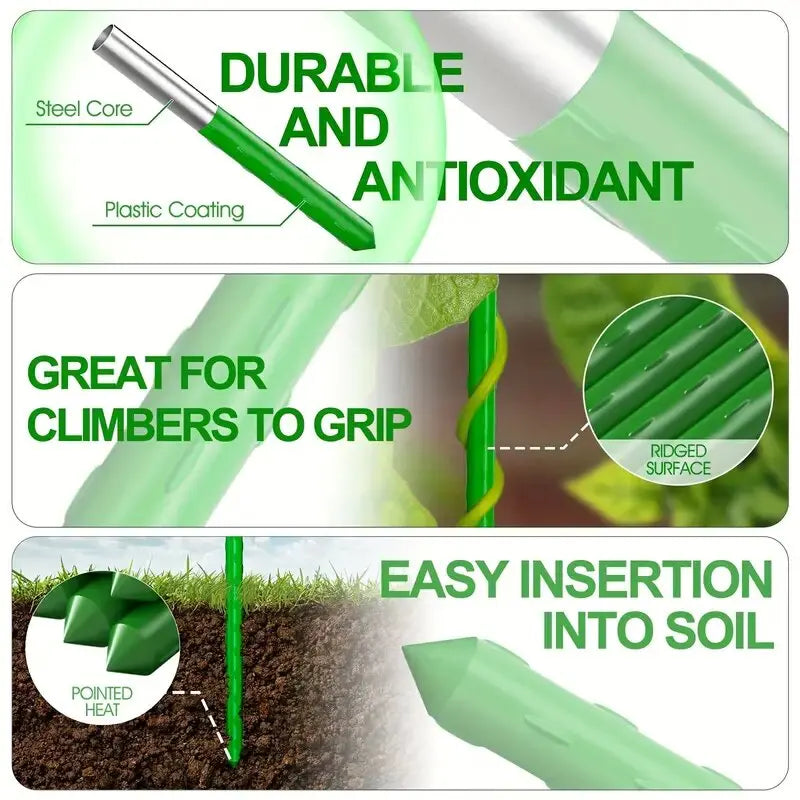 PlantGuard Pro | 20er-Set Pflanzenstützen | Stabil & Vielseitig | Für Tomaten, Gurken & Kletterpflanzen