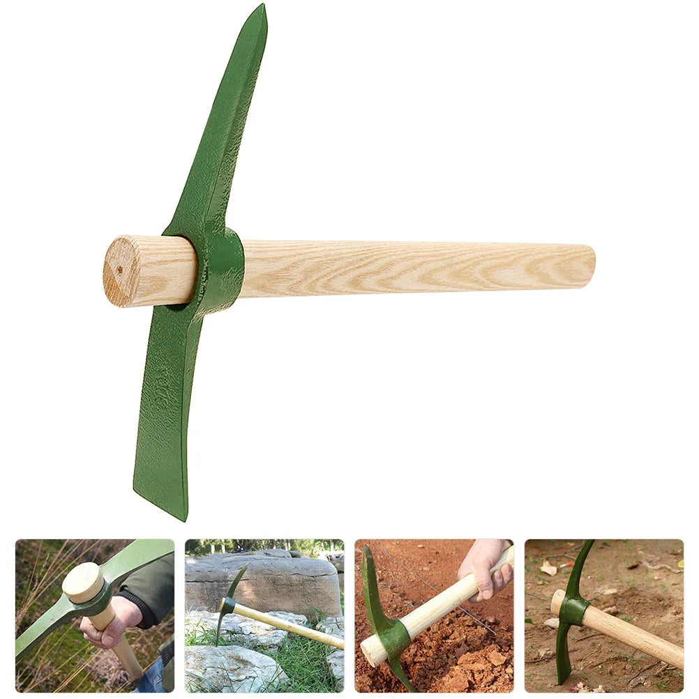 TerraGrip | Gartenhacke aus Stahl | Hohlgeschmiedet mit Ergonomischem Holzgriff | Für Unkrautentfernung & Bodenbearbeitung