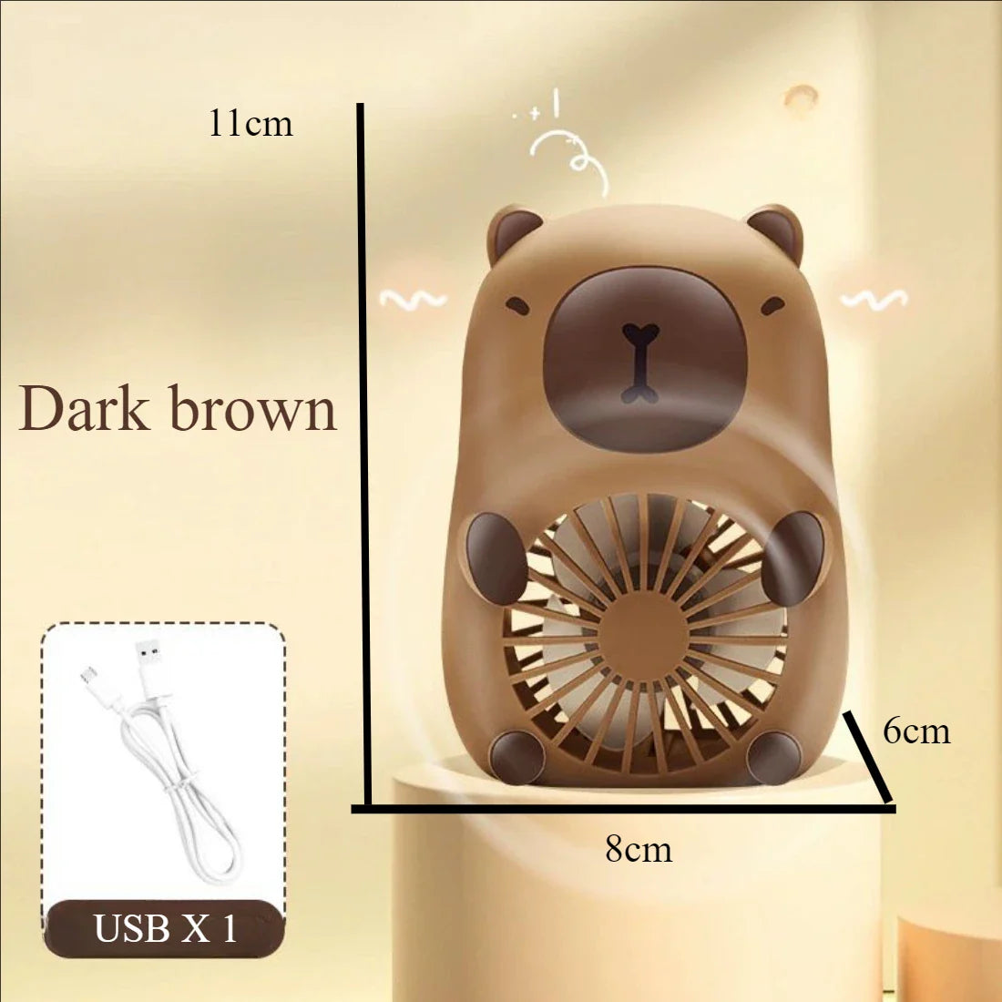 ChillPaws | Mini USB Ventilator | 3 Windmodi | Niedliches Design | USB Wiederaufladbar