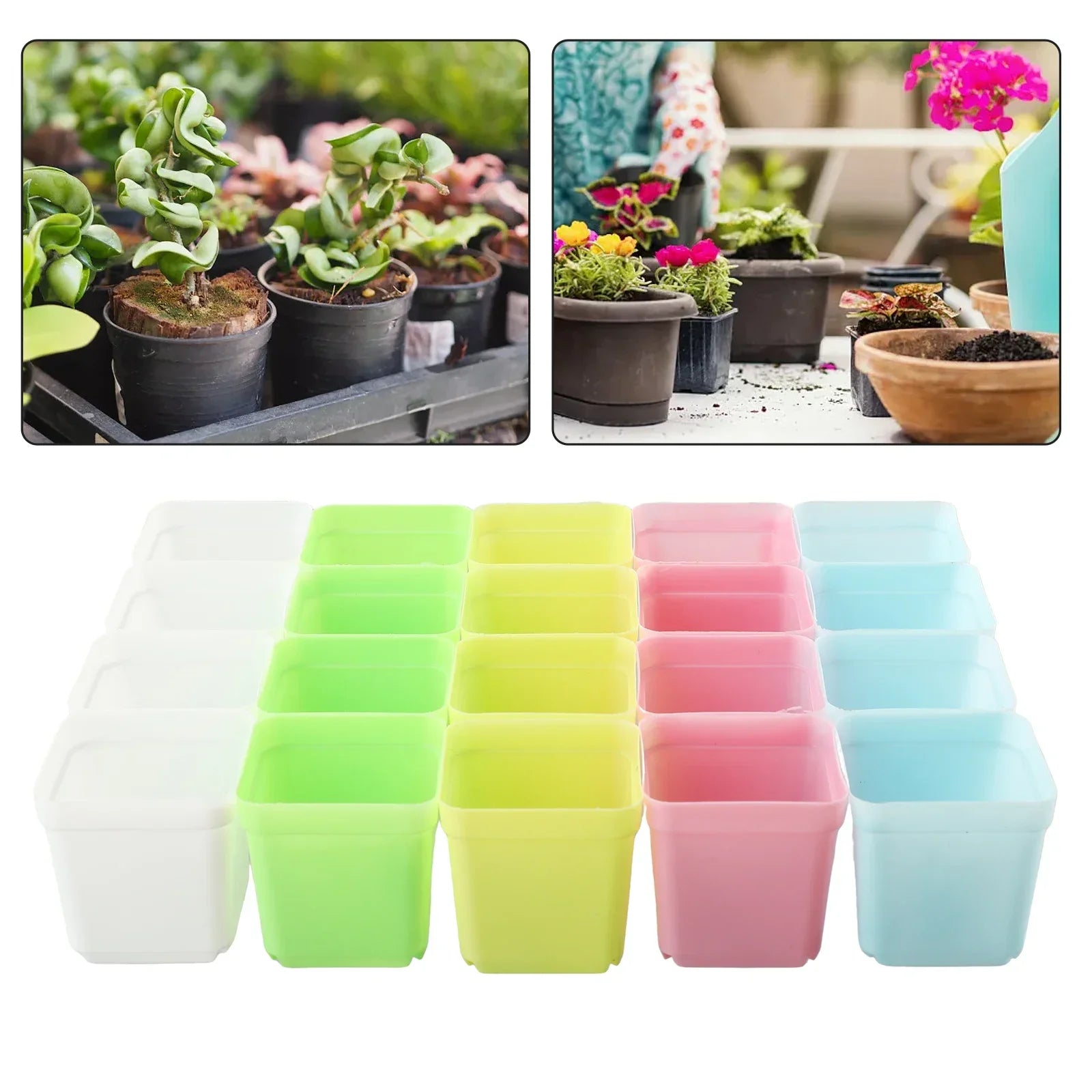 Bloomigo Mini Blumentopf Set | Bunte Farben | Wetterfest & Belüftet | Für Balkon & Indoor