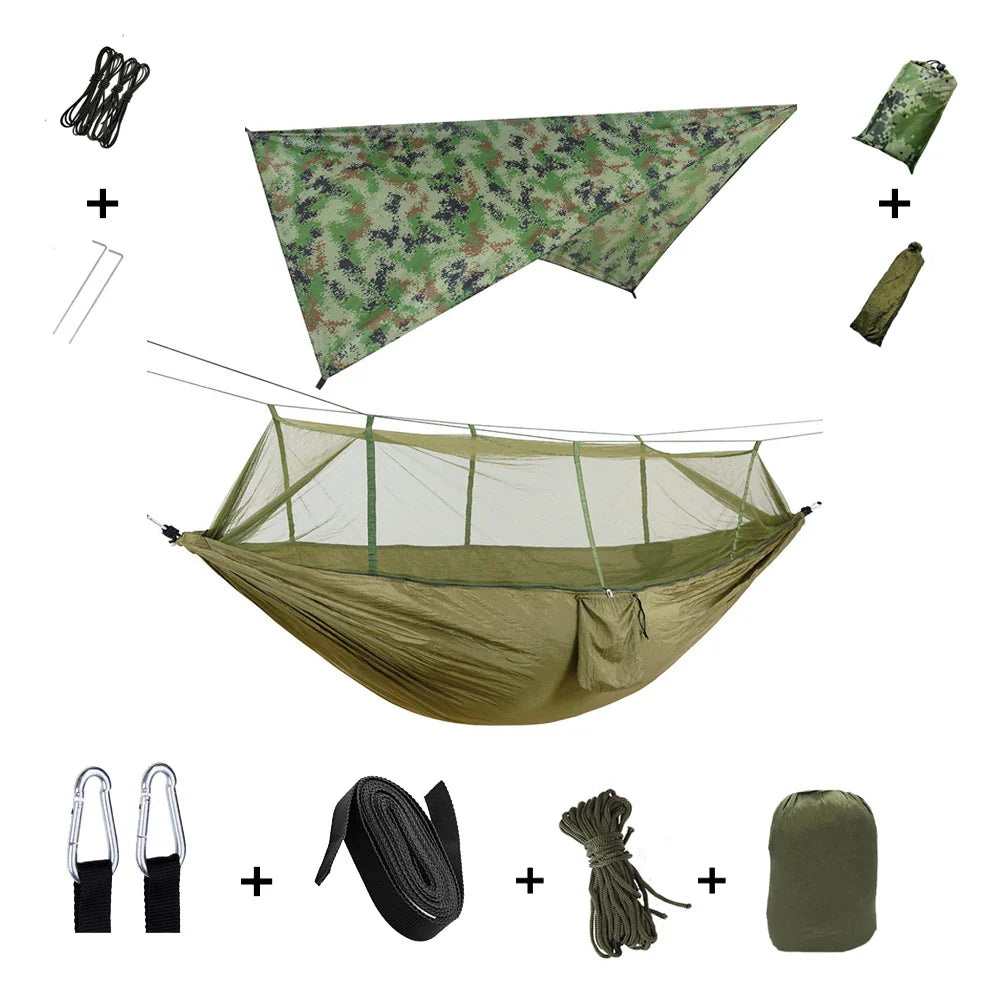 Nomaterra Hängematte | Mit Moskitonetz & Tarp | Ultraleicht & Wetterfest | Für Outdoor & Trekking