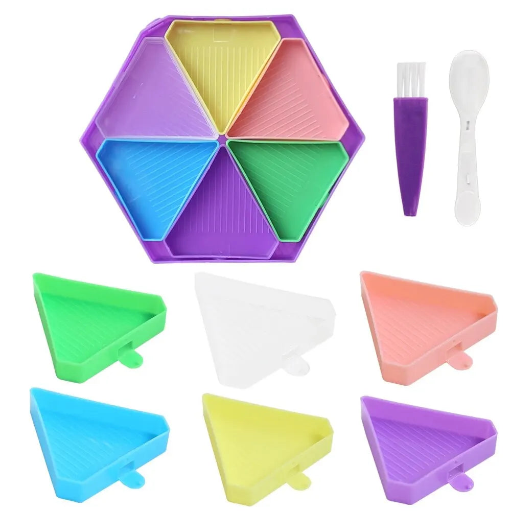 Craftello HexaSort | 6-Fach Diamond Painting Palette | Mit Zubehör | Sauber & Übersichtlich