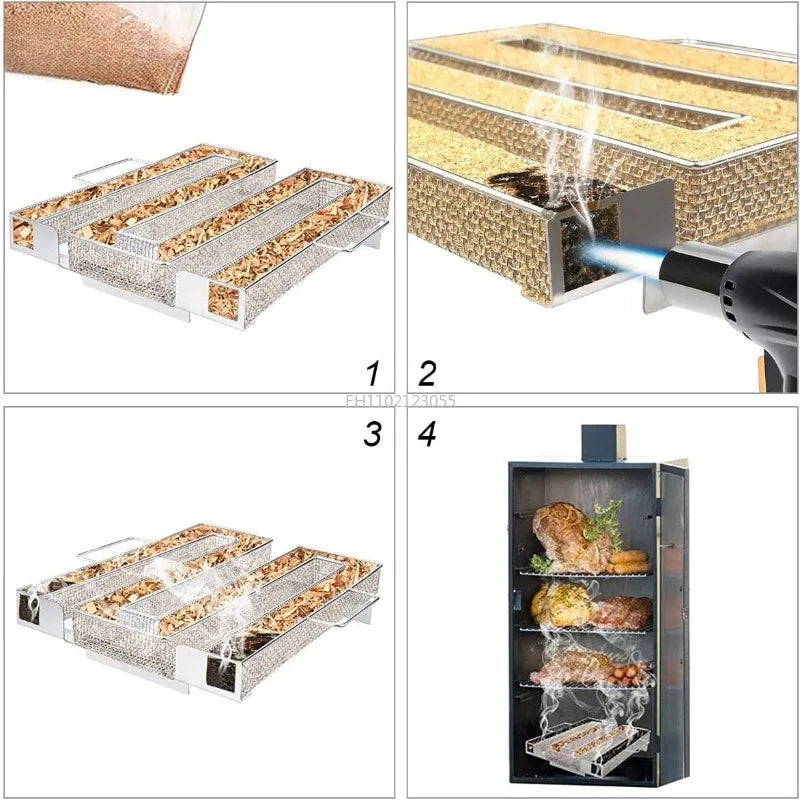 Räuchinox Kaltrauchgenerator | Edelstahl & Langlebig | Bis zu 10h Rauch | Für Grill & Smoker