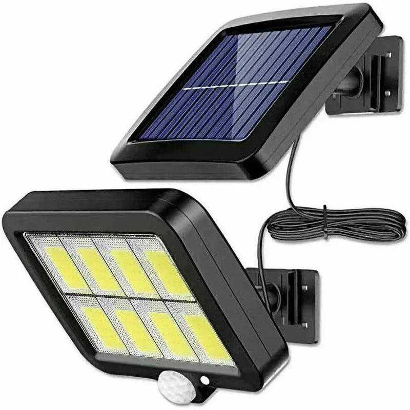 Solivor Solarleuchte mit Bewegungssensor | Kabellos & Wetterfest | 3 Modi | 100 COB-LEDs