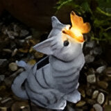 SolarPaw LightCat | Solar-Katzenfigur | 100% Solarbetrieben & Wetterfest | Für Garten & Balkon