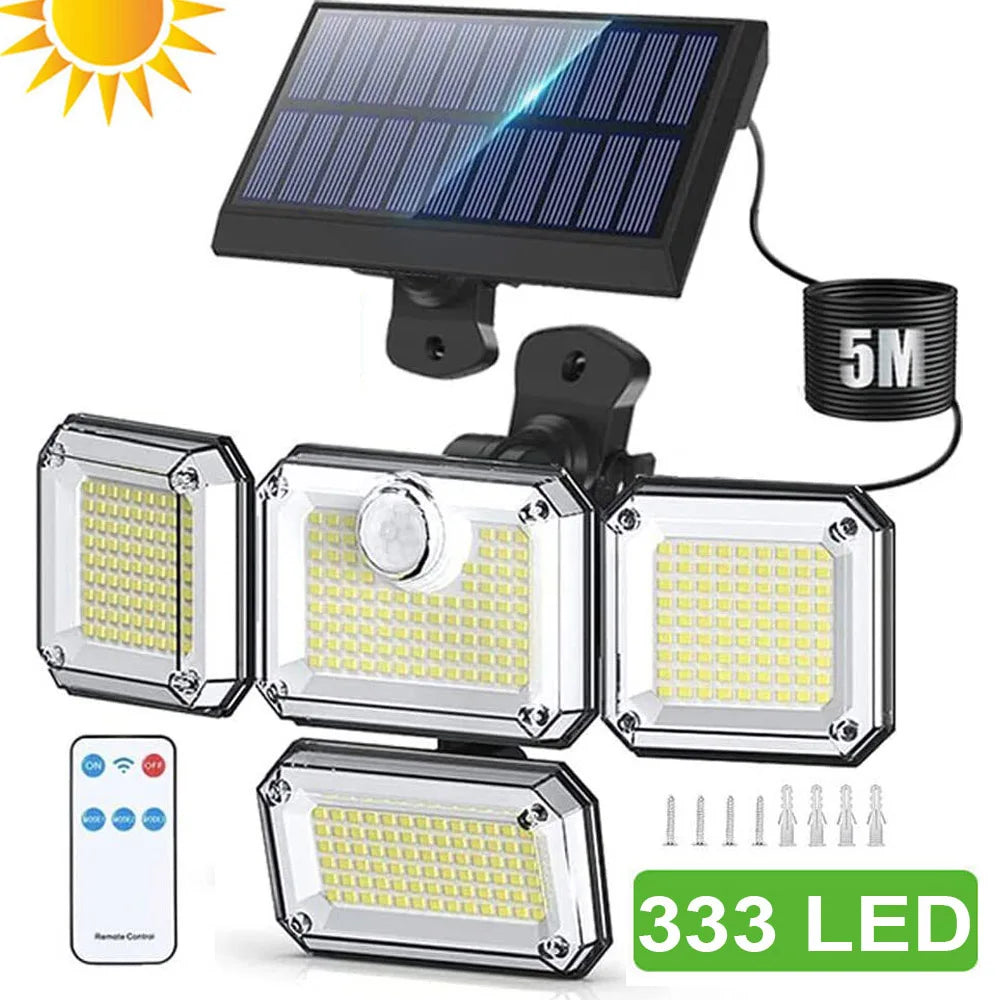 LumoGuard Solarleuchte | 2000 Lumen | Mit Bewegungsmelder | Solar betrieben