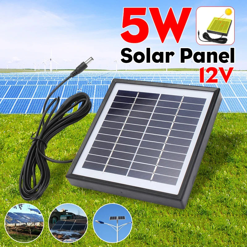 SunVolt 5W 12V Solar Ladepanel | Kompakt & Wasserdicht | Vielseitig Einsetzbar
