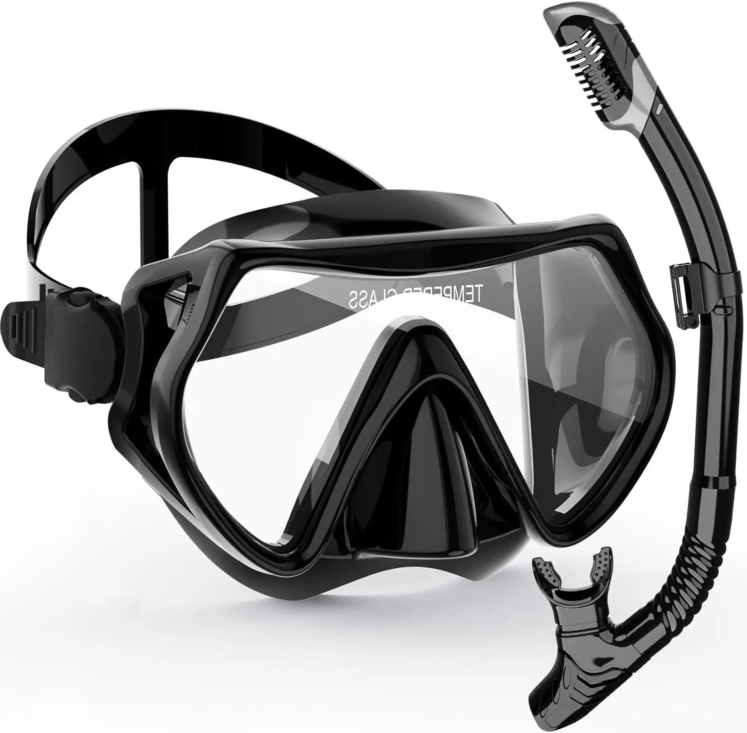 TitanVision Schnorchel-Set | 180° Panoramablick | Trockenschnorchel-Technologie | Komfortable Silikonmaske